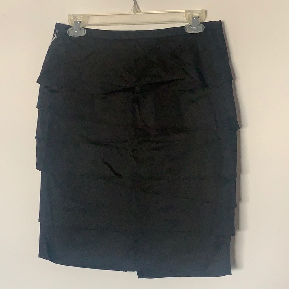 Kenar black tiered skirt with back slit